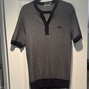 Fred Perry Black and White cotton blend shirt